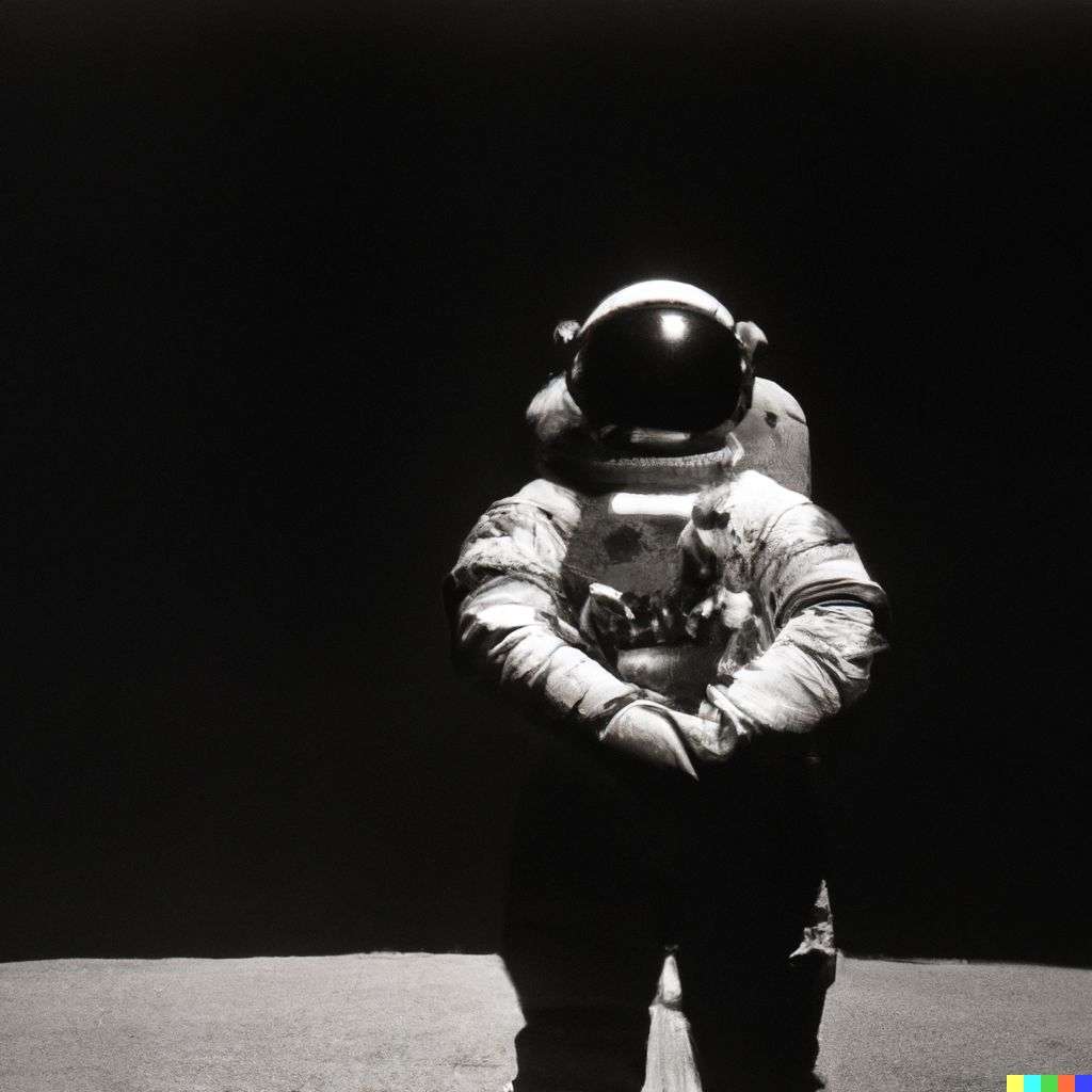 an astronaut, photograph taken by Michael Kenna